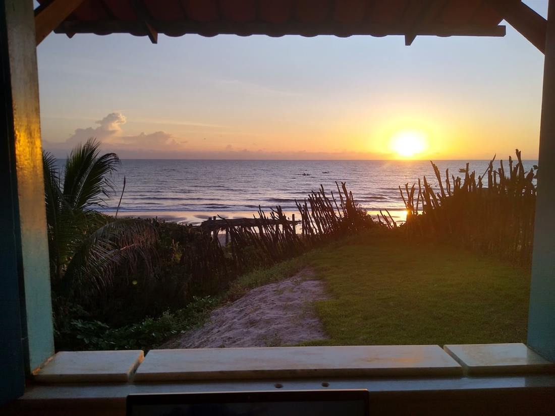 Sunset over the sea seen from Casinha Estrela do Mar
